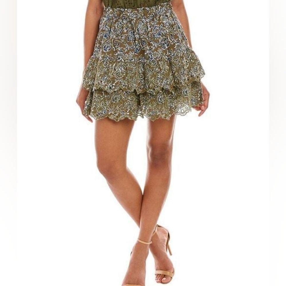 Jennifer & Grace Eyelet Mini Skirt M